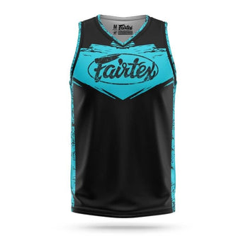 Fairtex Basketball Jersey Turqoise Grunge Shield