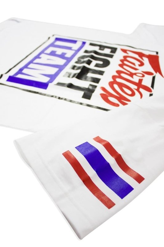 Fairtex Fight Team T-Shirt - White/Blue - MMA Warehouse