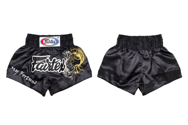 Fairtex Fortune Black Muay Thai Shorts - MMA Warehouse