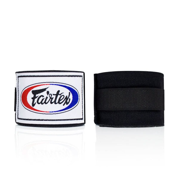 Fairtex HW2 Elastic Cotton Hand Wraps - Black/Red - 120"/180" - MMA Warehouse