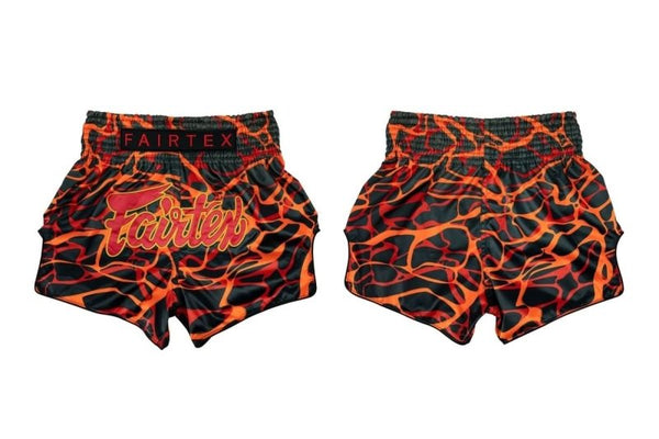 Fairtex "Magma Red" Slim Cut Muay Thai Shorts - MMA Warehouse