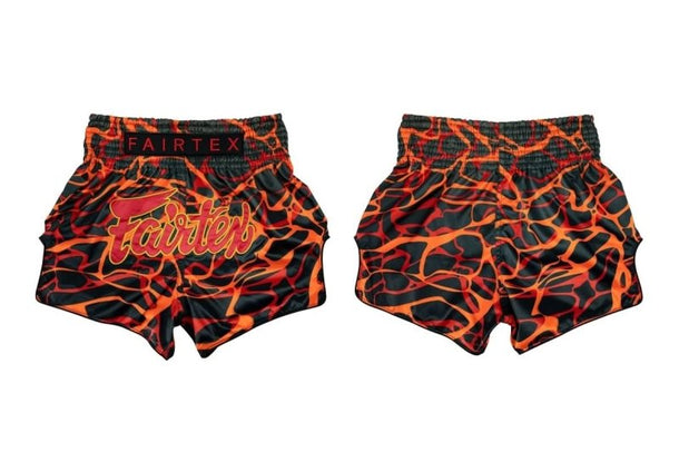 Fairtex "Magma Red" Slim Cut Muay Thai Shorts - MMA Warehouse