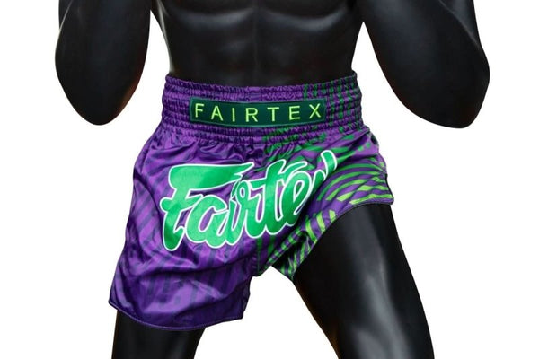 Fairtex "Racer" Purple Slim Cut Muay Thai Shorts - MMA Warehouse