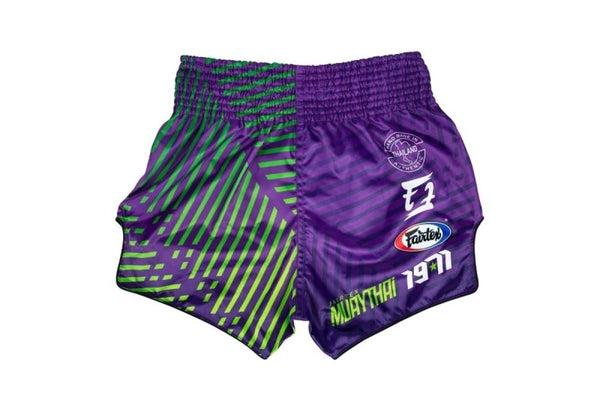 Fairtex "Racer" Purple Slim Cut Muay Thai Shorts - MMA Warehouse