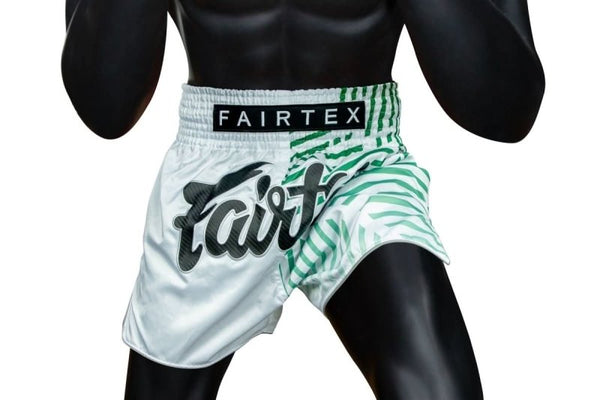 Fairtex "Racer" White Slim Cut Muay Thai Shorts - MMA Warehouse