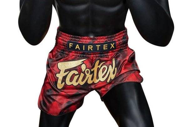 Fairtex "Stealth" Red Slim Cut Muay Thai Short - MMA Warehouse