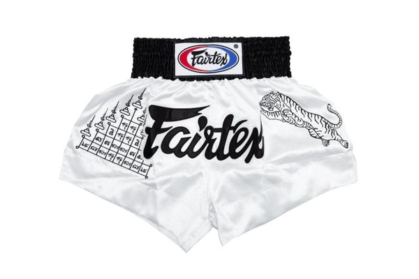 Fairtex Thai Talisman White Muay Thai Shorts - MMA Warehouse