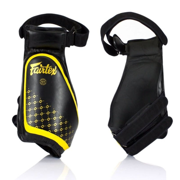 Fairtex TP4 Lightweight Thigh Pads - Black/Yellow - Pair - MMA Warehouse