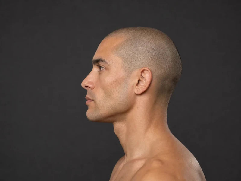Human head showing the correct level path for measuring head circumference