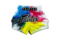Fairtex "Acid Jazz" White Muay Thai Shorts - MMA Warehouse