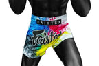 Fairtex "Acid Jazz" White Muay Thai Shorts - MMA Warehouse