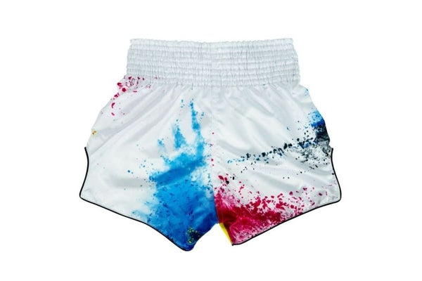Fairtex "Acid Jazz" White Muay Thai Shorts - MMA Warehouse