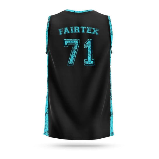 Fairtex Basketball Jersey Turqoise Grunge Shield - MMA Warehouse