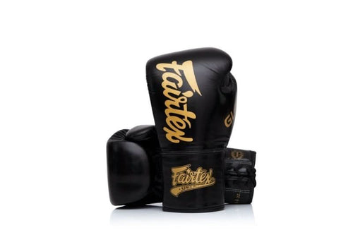 Fairtex BGLG1 Glory Laced Boxing Gloves - Black - MMA Warehouse
