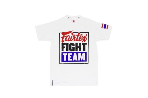 Fairtex Fight Team T-Shirt - White/Blue - MMA Warehouse