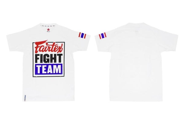 Fairtex Fight Team T-Shirt - White/Blue - MMA Warehouse