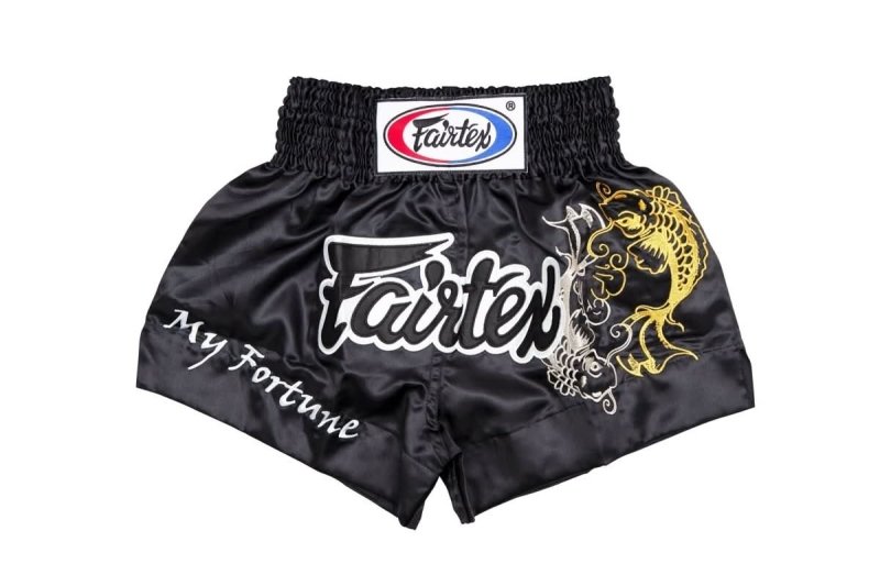 Fairtex Fortune Black Muay Thai Shorts - MMA Warehouse