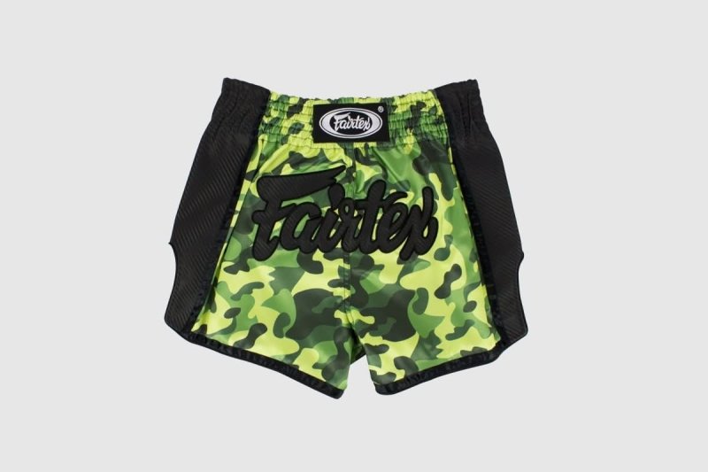 Fairtex Green Camo Slim Cut Kickboxing Shorts - MMA Warehouse