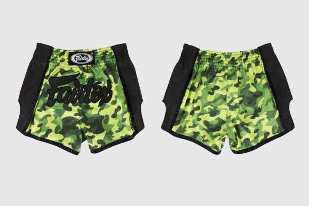 Fairtex Green Camo Slim Cut Kickboxing Shorts - MMA Warehouse
