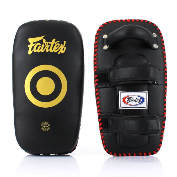 Fairtex KPLC5 Light Weight Thai Kick Pads - Black/Gold - Pair - MMA Warehouse