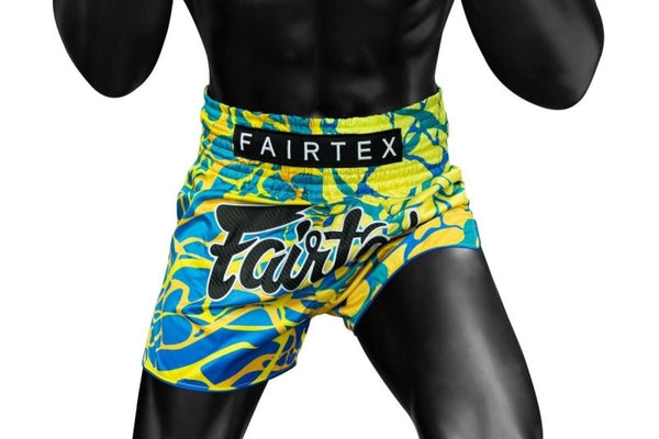 Fairtex "Magma" Green Slim Cut Muay Thai Shorts - MMA Warehouse