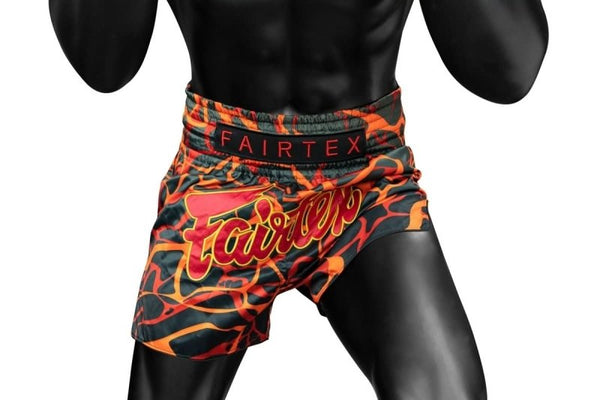 Fairtex "Magma Red" Slim Cut Muay Thai Shorts - MMA Warehouse