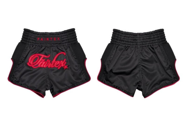 Fairtex "Midnight Red" Kids Kickboxing Shorts - MMA Warehouse