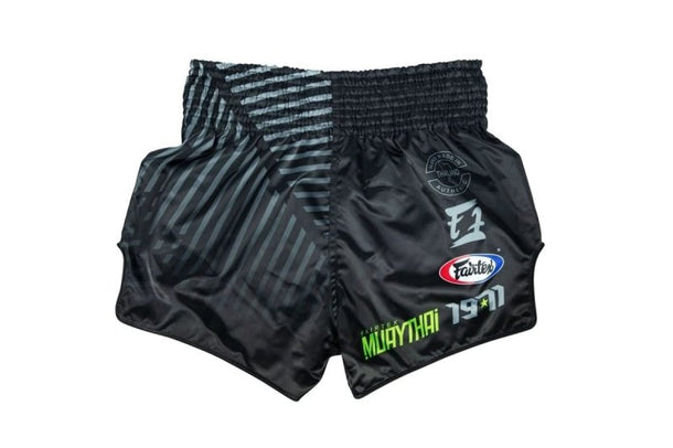 Fairtex "Racer" Black Slim Cut Muay Thai Boxing Shorts - MMA Warehouse