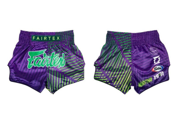 Fairtex "Racer" Purple Slim Cut Muay Thai Shorts - MMA Warehouse