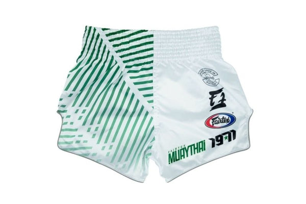Fairtex "Racer" White Slim Cut Muay Thai Shorts - MMA Warehouse
