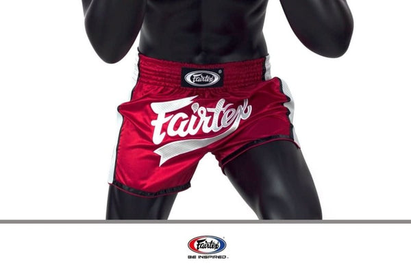 Fairtex Red/White Slim Cut Muay Thai Short - MMA Warehouse