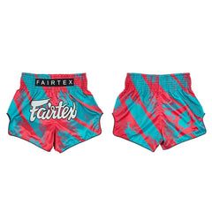 Fairtex "Street King" Pink/Blue Slim Fit Muay Thai Shorts - MMA Warehouse