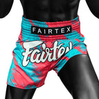 Fairtex "Street King" Pink/Blue Slim Fit Muay Thai Shorts - MMA Warehouse