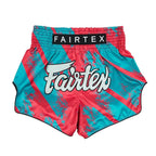 Fairtex "Street King" Pink/Blue Slim Fit Muay Thai Shorts - MMA Warehouse