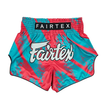 Fairtex "Street King" Pink/Blue Slim Fit Muay Thai Shorts