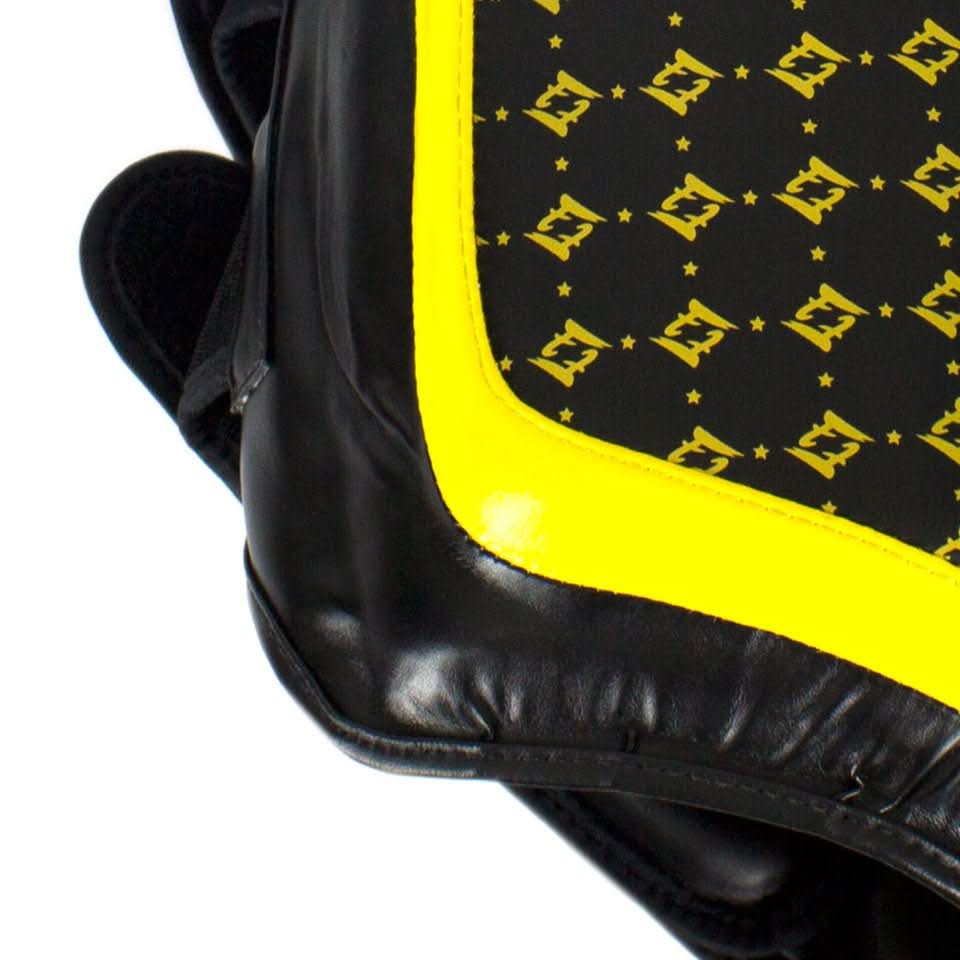 Fairtex TP4 Lightweight Thigh Pads - Black/Yellow - Pair - MMA Warehouse