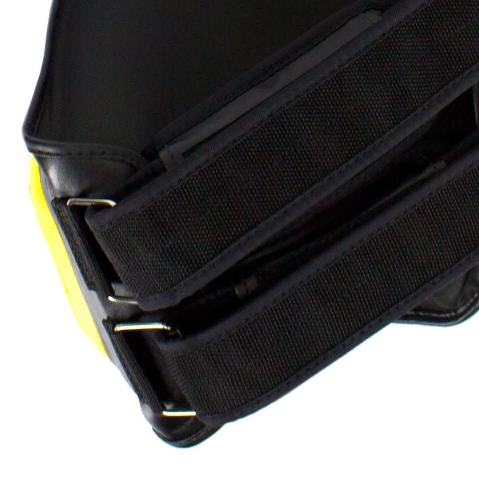 Fairtex TP4 Lightweight Thigh Pads - Black/Yellow - Pair - MMA Warehouse