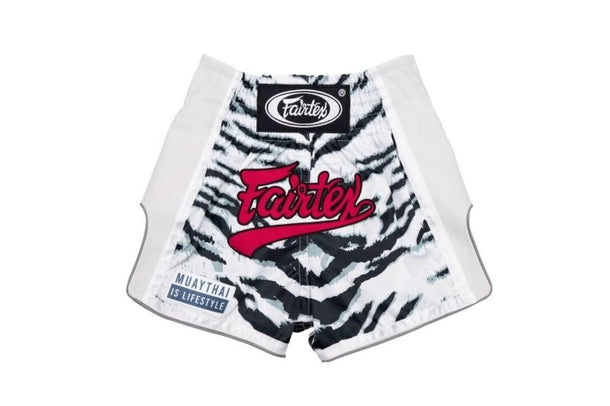 Fairtex "White Tiger" Kids Kickboxing Shorts - MMA Warehouse
