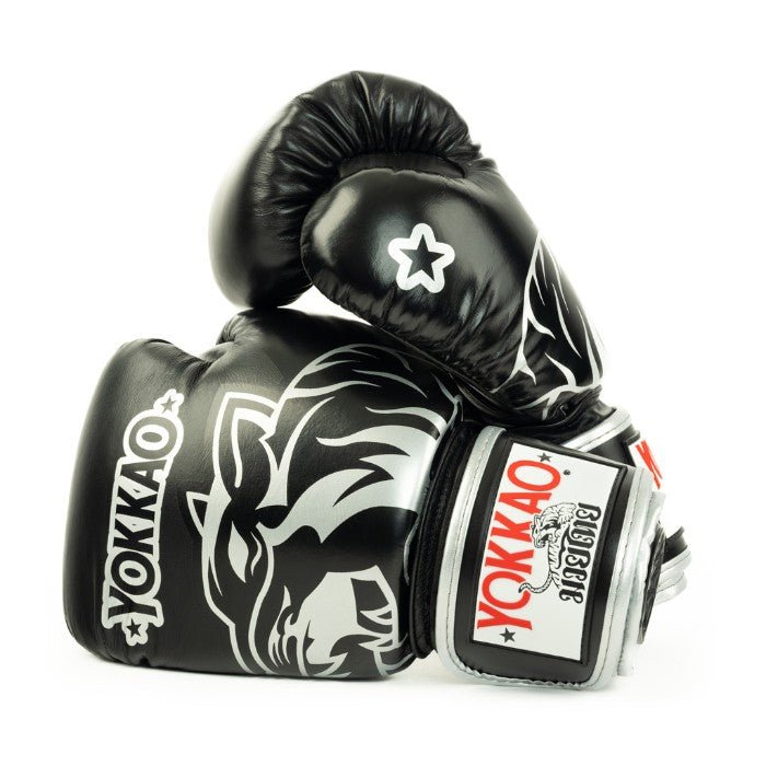 YOKKAO Original Silver Muay Thai Gloves | Cowhide