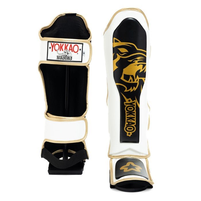 YOKKAO 'Original' Shin Guards - Gold - Microfiber Leather