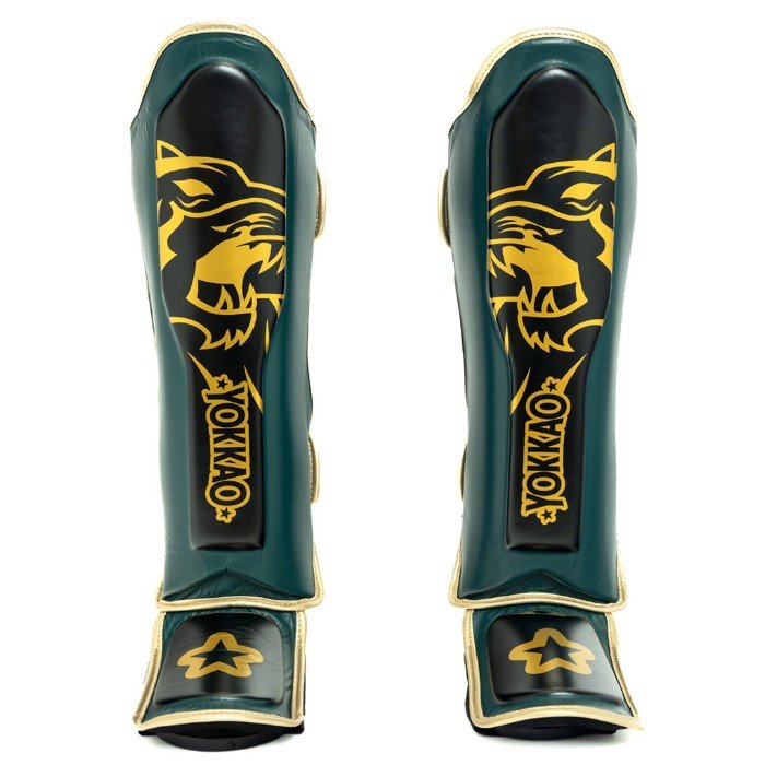 YOKKAO 'Original' Shin Guards - Gold - Microfiber Leather