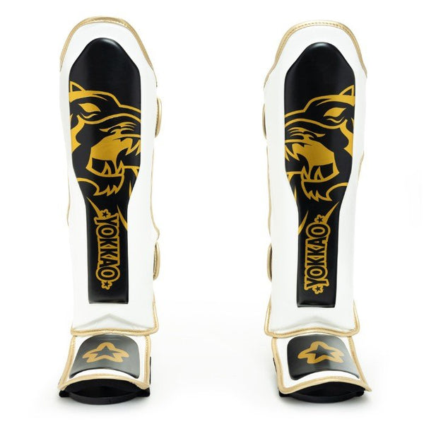 YOKKAO 'Original' Shin Guards - Gold - Microfiber Leather