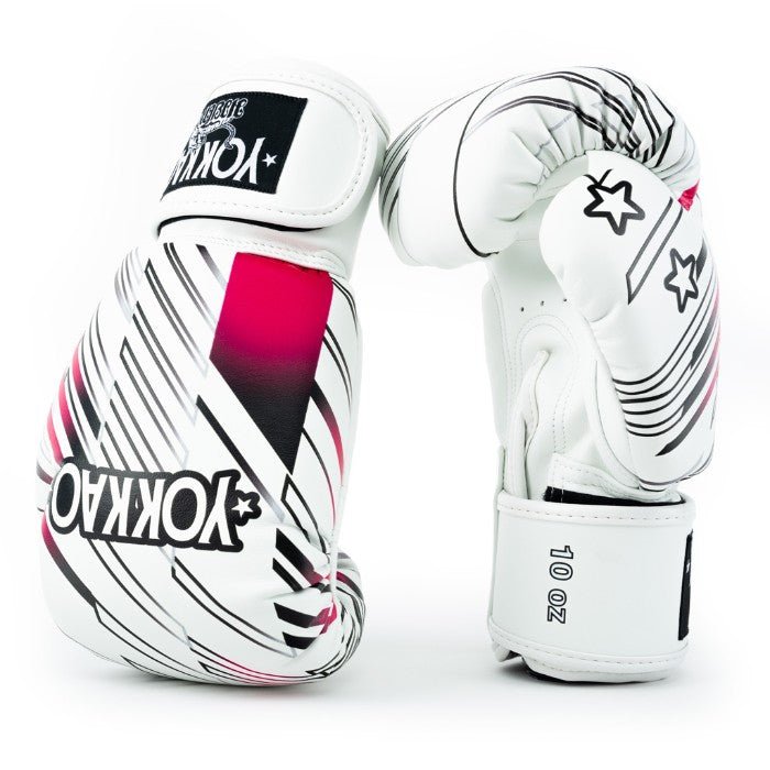 希少！レア！YOKKAO ボクシンググローブ 10oz ホワイト/ピンク YOKKAO 'Power' Muay Thai Gloves - Leather